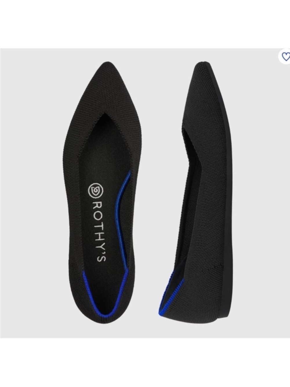 Rothy's Black Pointed toe ballet flats